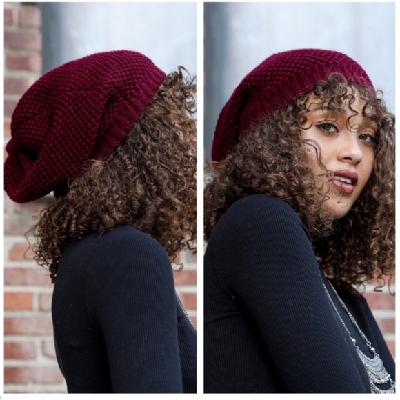 Knit slouchy beanie hat - Picture 7 of 8